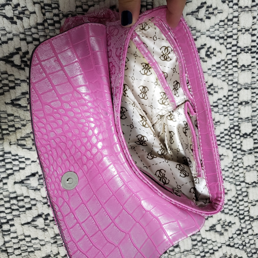 GUESS Pink Monogram Clutch - Picture 6 of 10